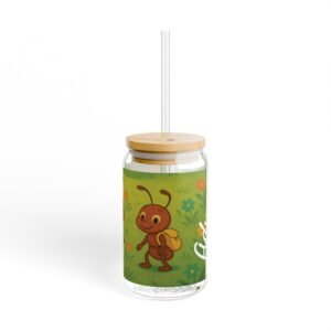 Glass Sipper, Eco-Friendly Drinkware, Perfect for Kids, Outdoor Parties, BBQs, Summer Picnics, Gifts, Cute Ant Sipper